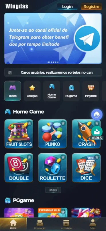 Plataforma Oficial WINGDAS - Cassino e Apostas 2026